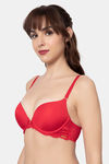 Amante Padded Wired Low Coverage Push-Up Bra - Spanish Red — thumbnail 3